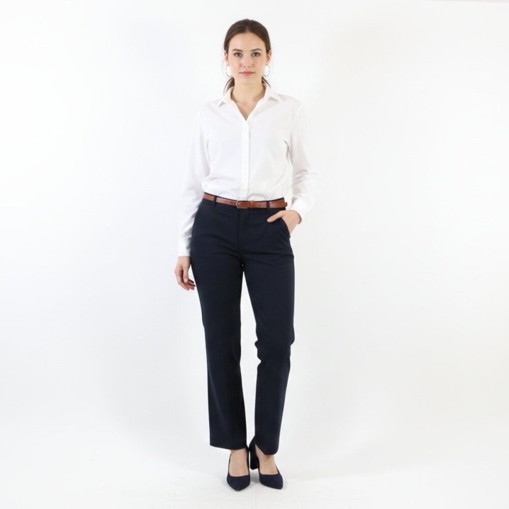*Haggar Petite Navy Straight Leg Dress Pant